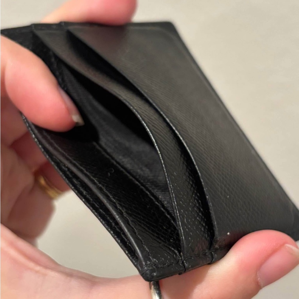 Dolce & Gabbana Unisex Black Pebbled Leather Card Holder Wallet - Picture 5 of 9